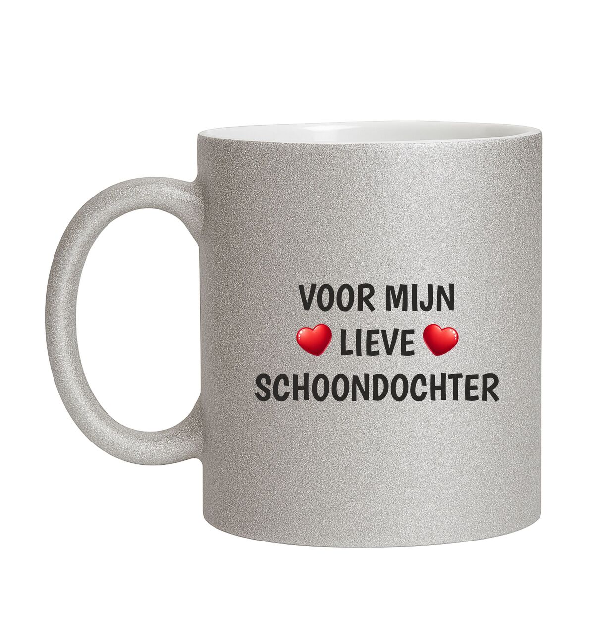 Cadeau mok voor schoondochter zilveren Glitter met voor mijn liefste schoondochter
