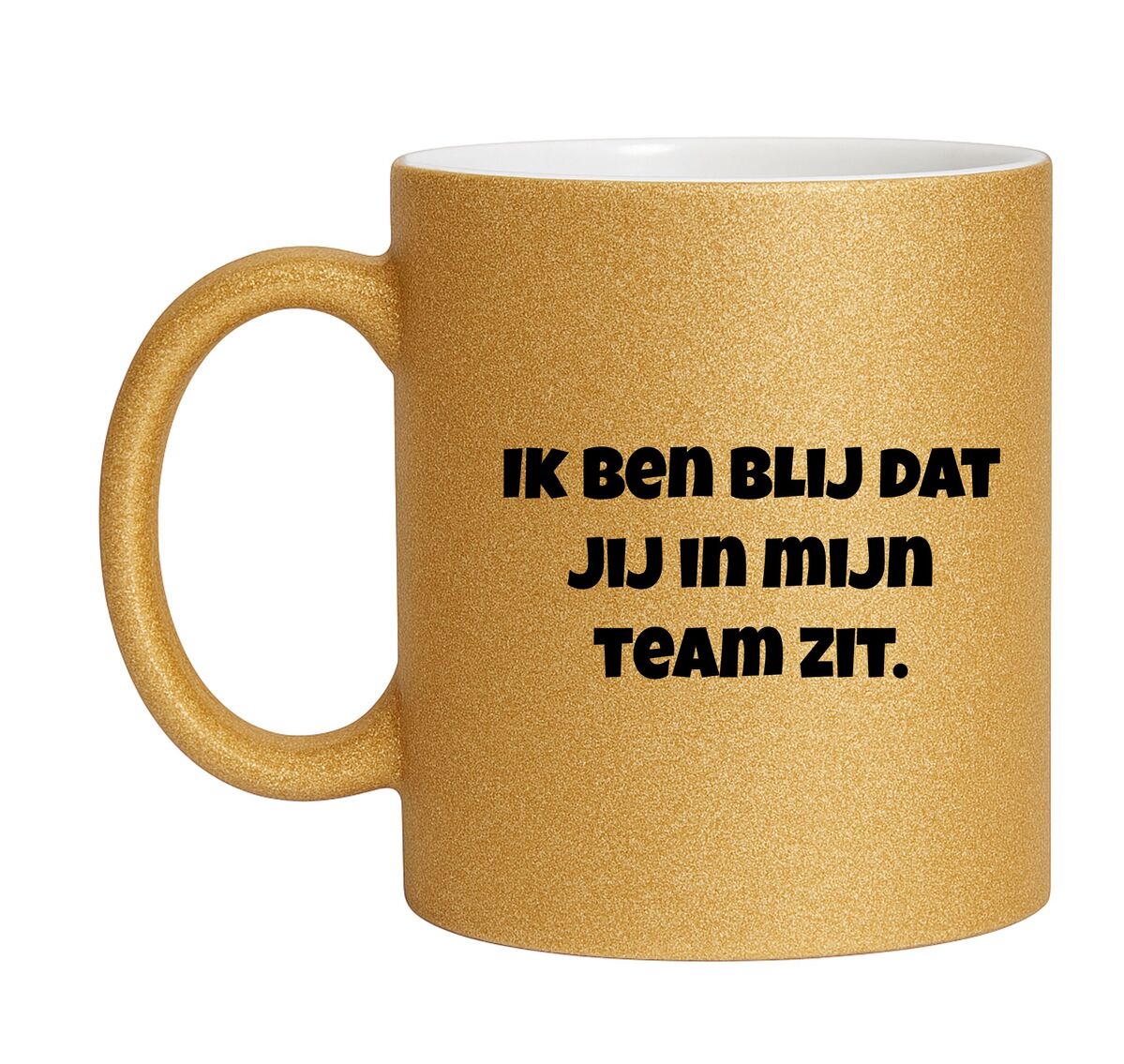 Gouden glitter mok ik ben blij dat jij in mijn team zit bedankje met glans