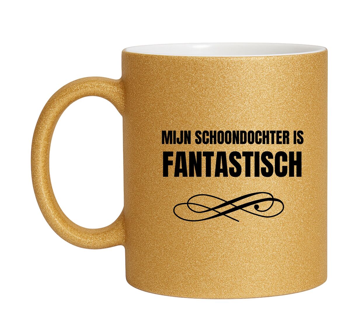 Gouden glitter mok voor de fantastische schoondochter