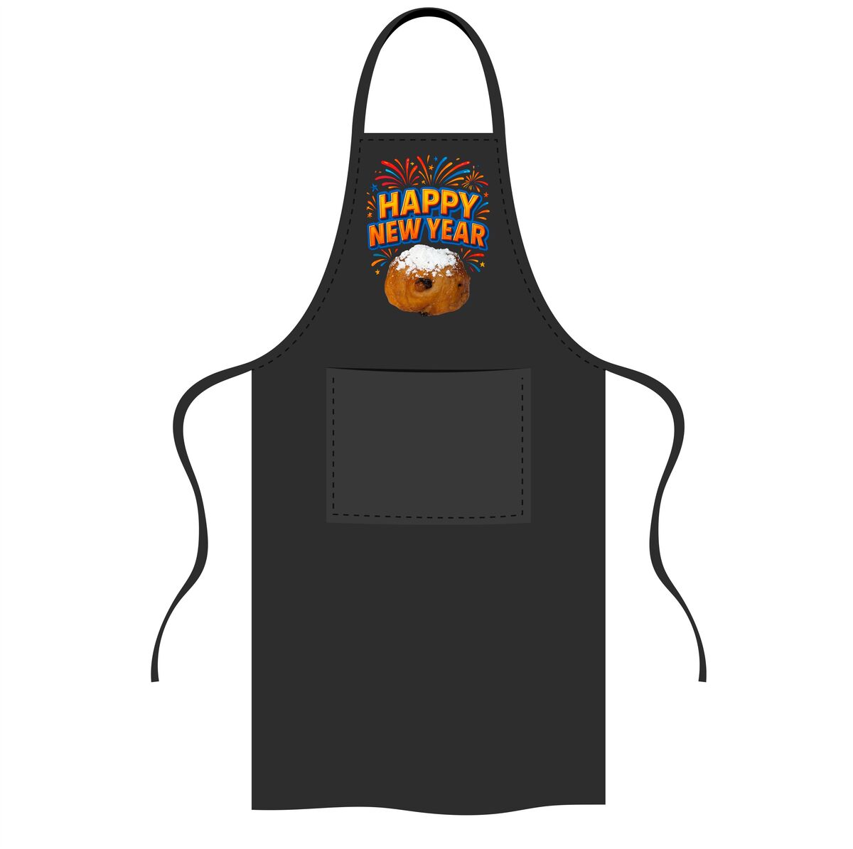 Schort happy new Year Oliebollen opdruk