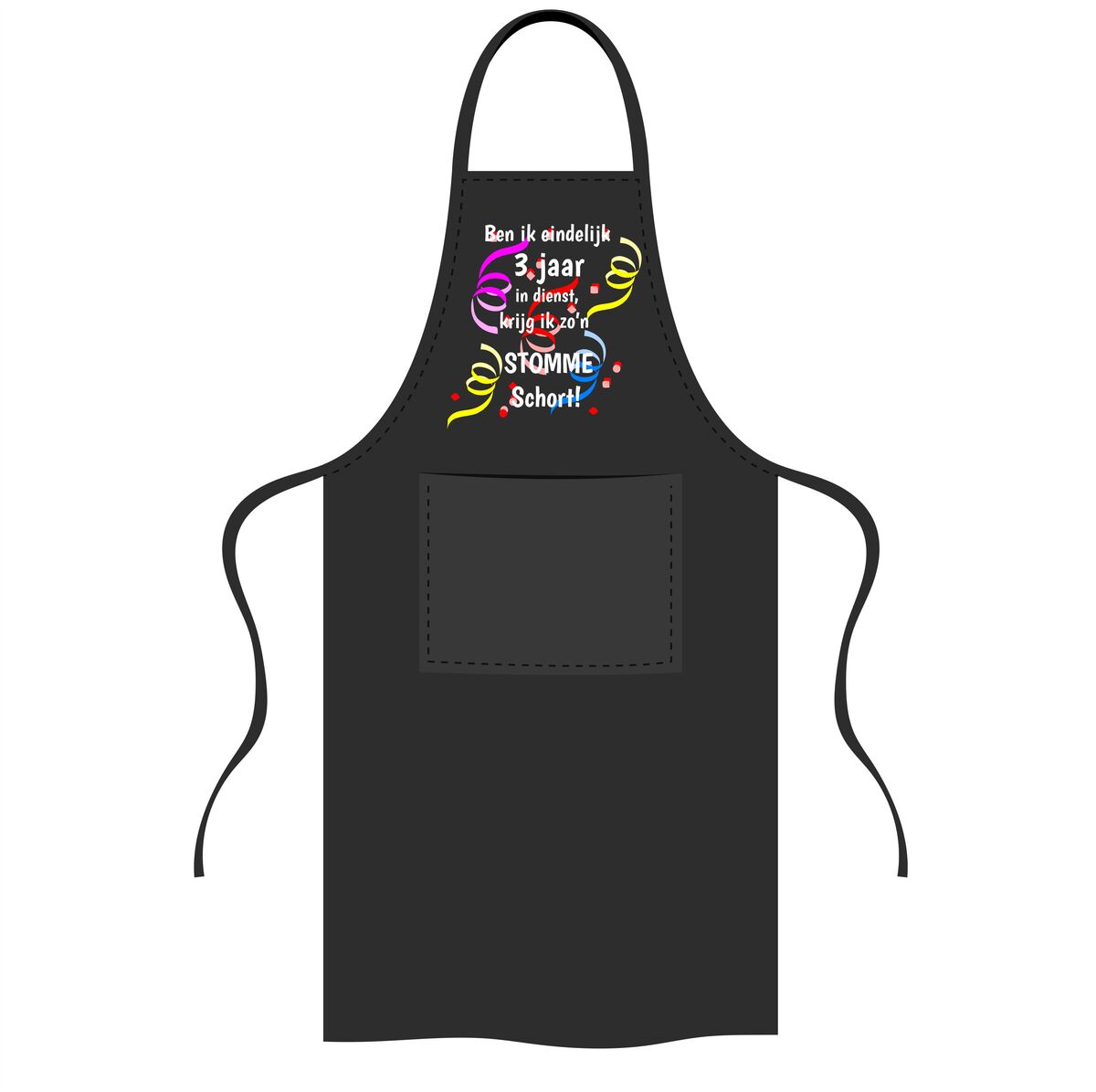 Stomme schort 3 jaar in dienst edition  voor medewerkers die wel wat sarcasme kunnen waarderen