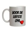 Voor de liefste opa sprankelende zilveren mok met hartje