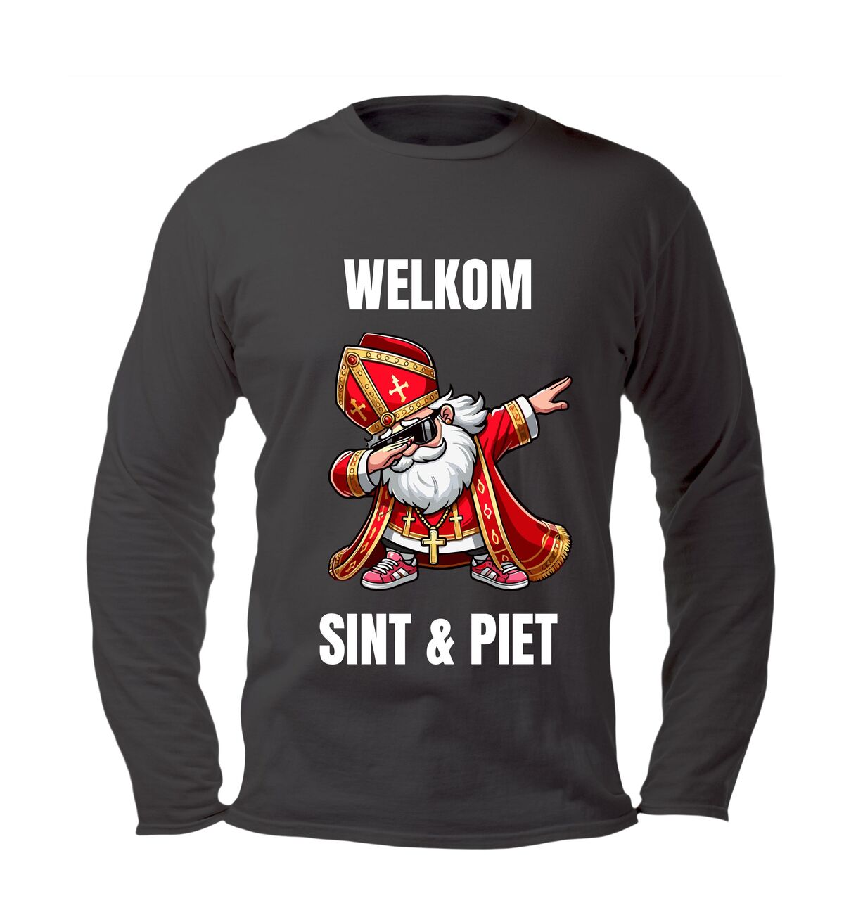 Welkom sint en piet longsleeve feest mee met sinterklaas