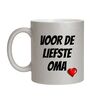 Zilveren glitter mok voor de liefste oma met hartje