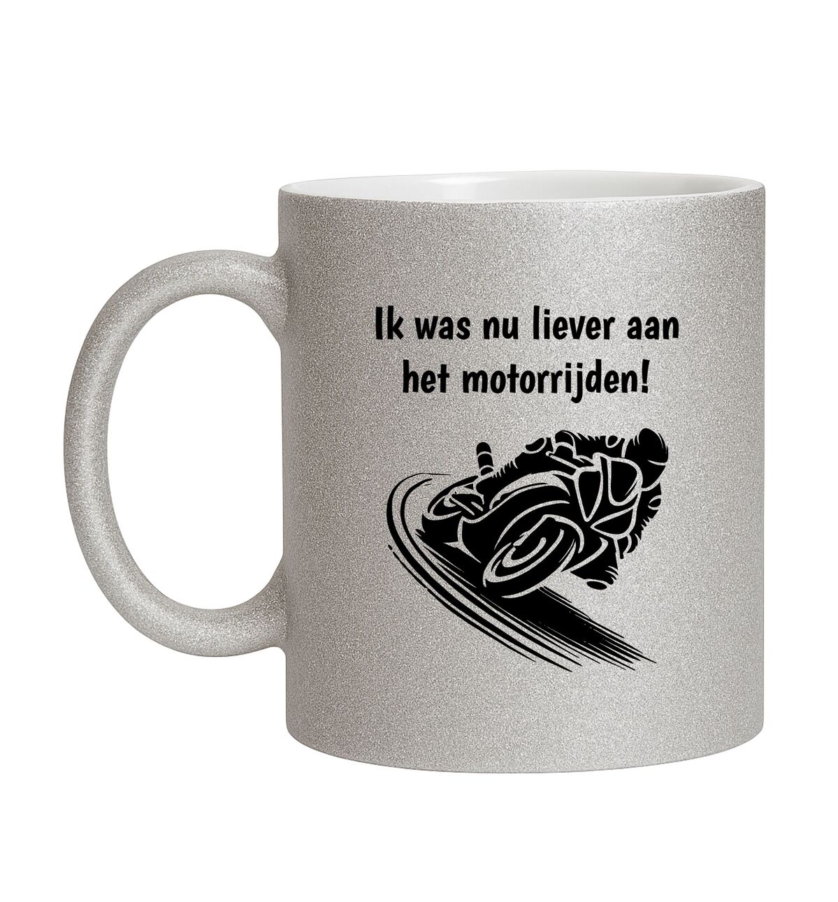 Zilveren glitter motor liefhebbers mok perfect Voor elke biker