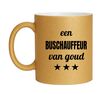 Een  gouden glitter mok voor een Buschauffeur van Goud!