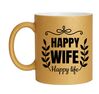 foto 1 Gouden glitter mok Happy wife happy Life!
