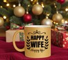 foto 2 Gouden glitter mok Happy wife happy Life!