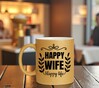 foto 4 Gouden glitter mok Happy wife happy Life!