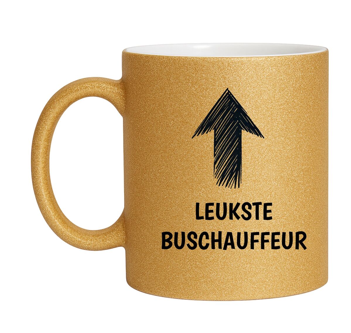 Gouden glitter mok voor de leukste buschauffeur