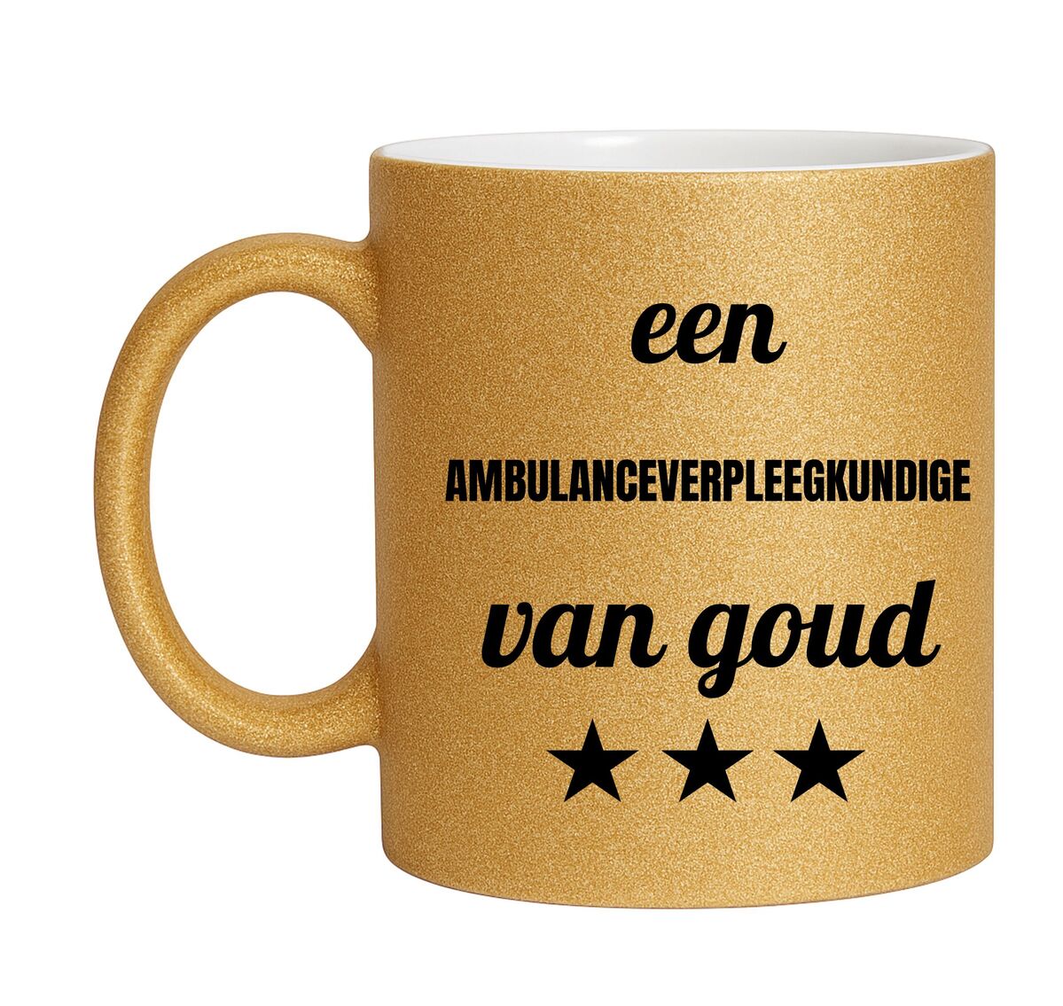 Gouden glitter mok! Voor een ambulanceverpleegkundige van goud.