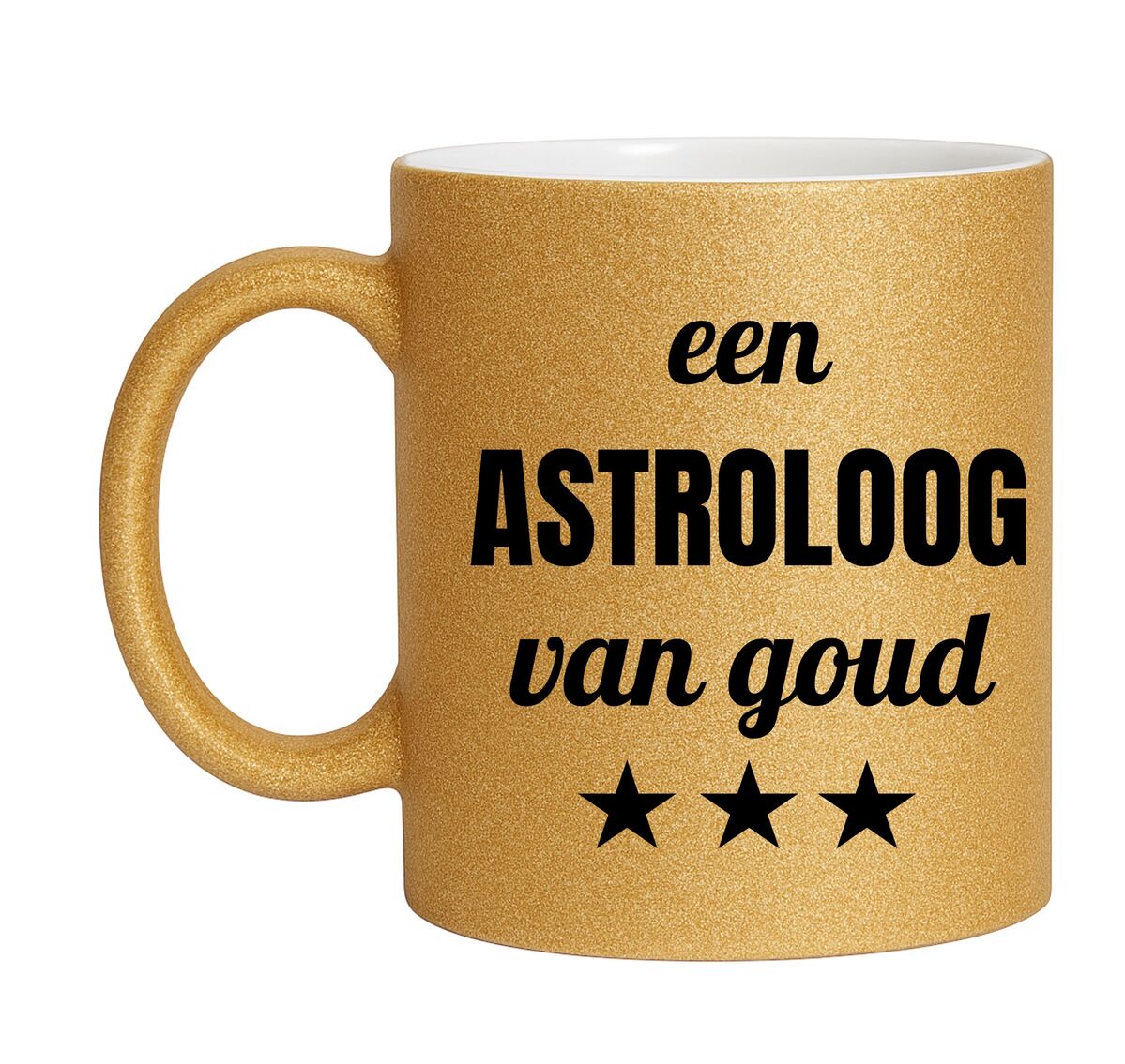 Gouden glitter mok! Voor een astroloog van goud.