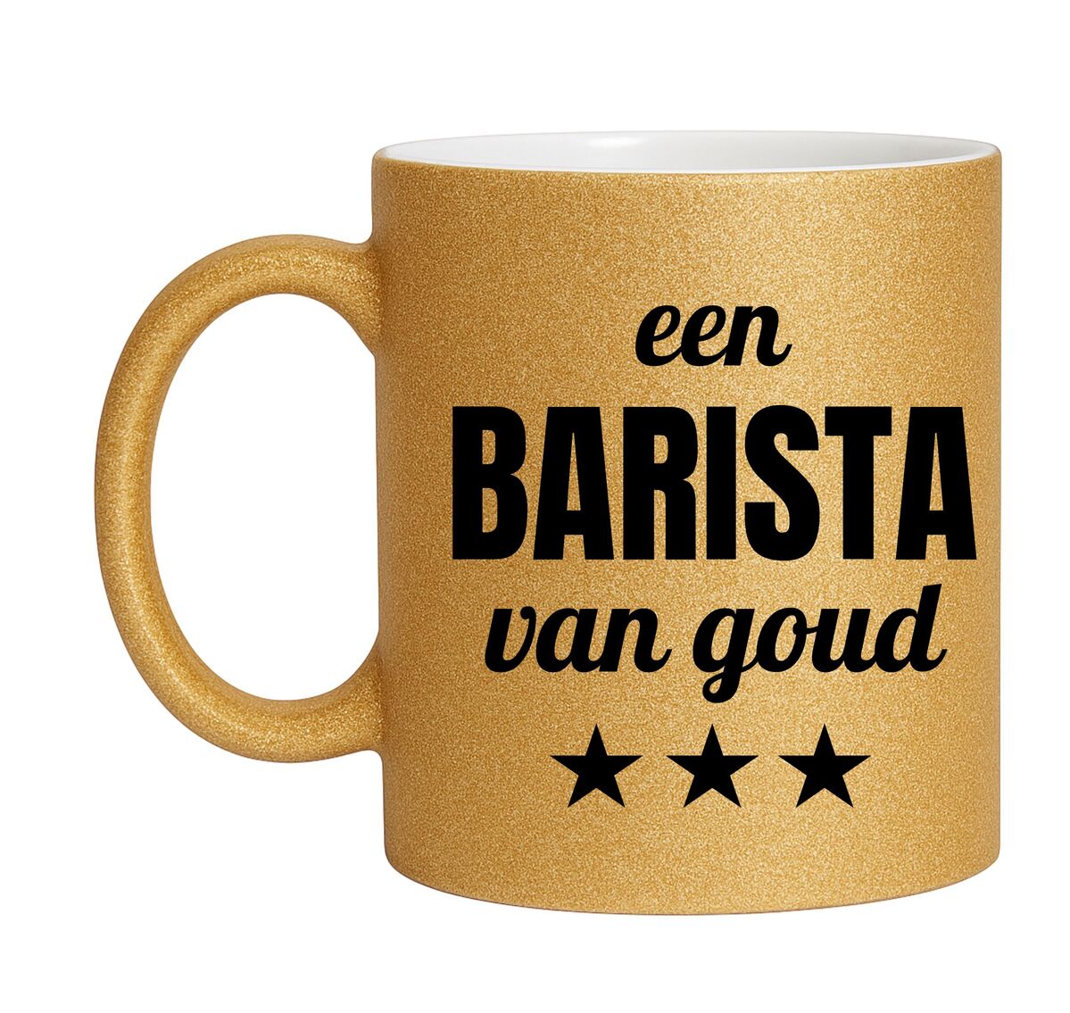 Gouden glitter mok! Voor een barista van goud.