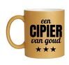 foto 1 Gouden glitter mok! Voor een cipier van goud.