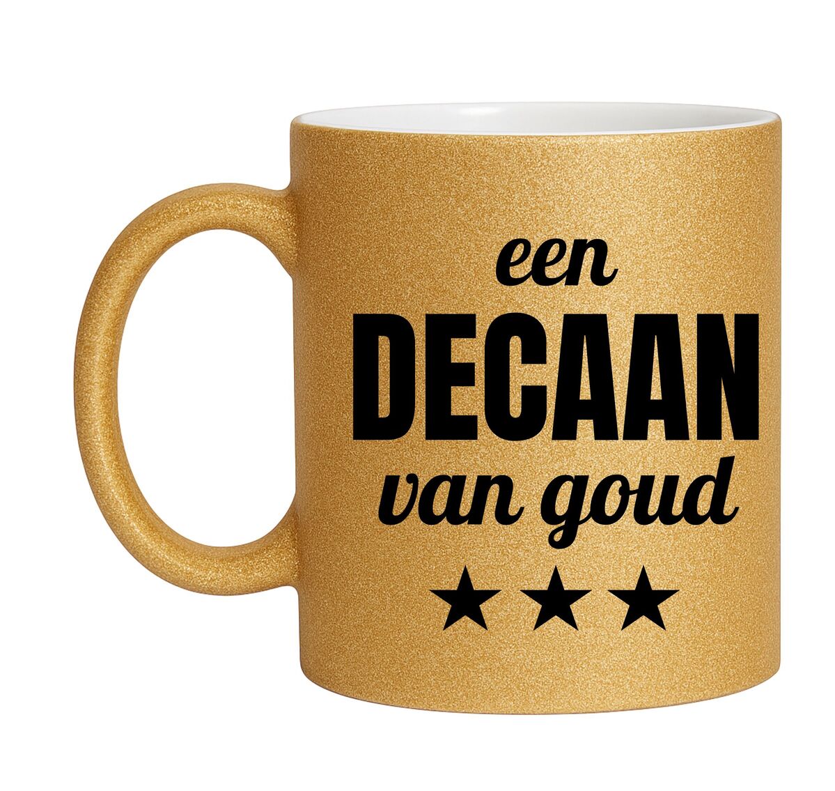Gouden glitter mok! Voor een decaan van goud.