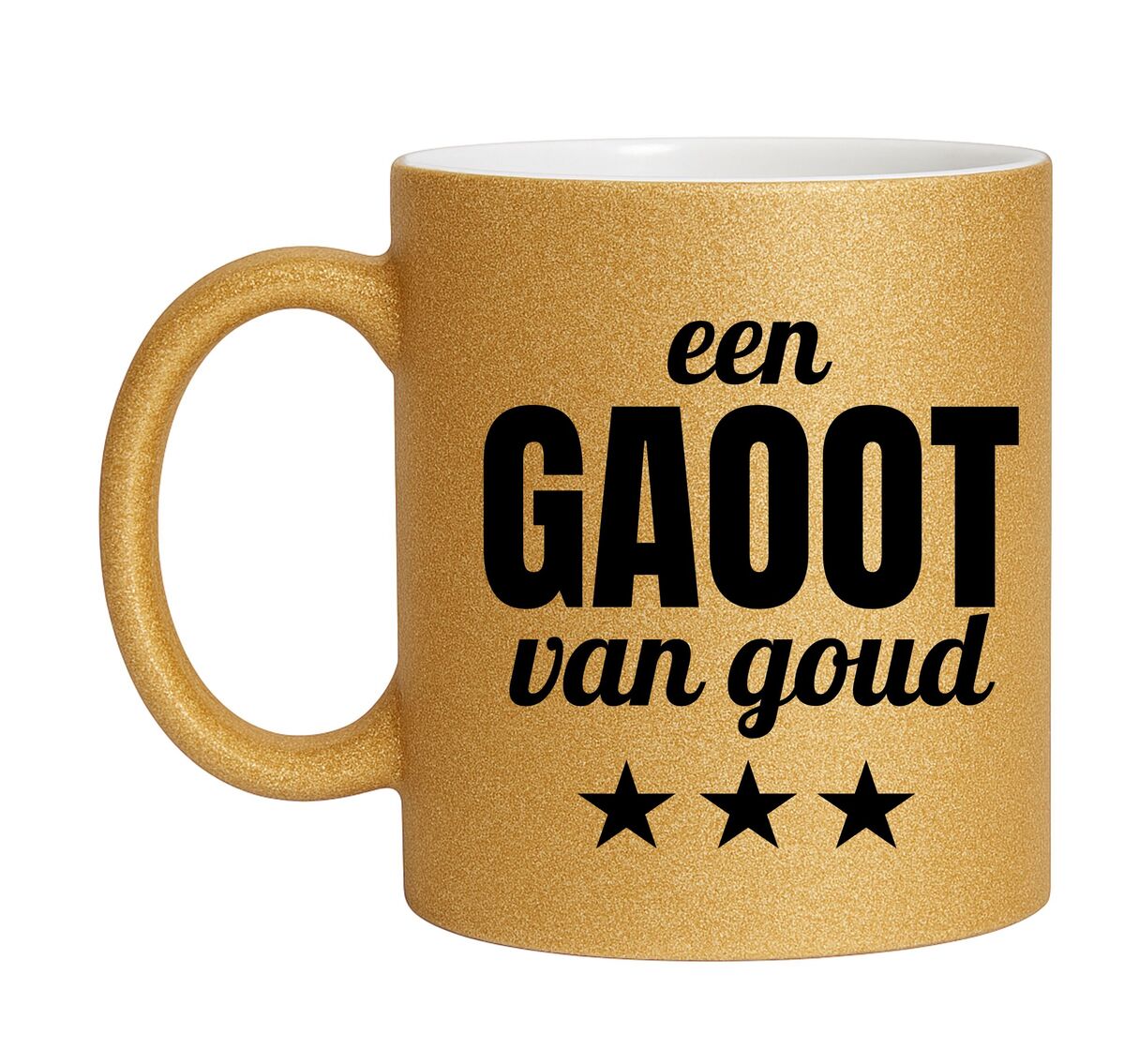 Gouden glitter mok! Voor een gaoot van goud.