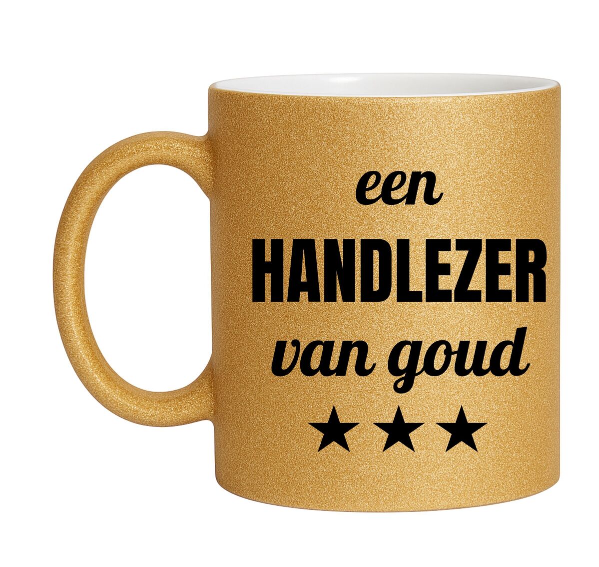 Gouden glitter mok! Voor een handlezer van goud.
