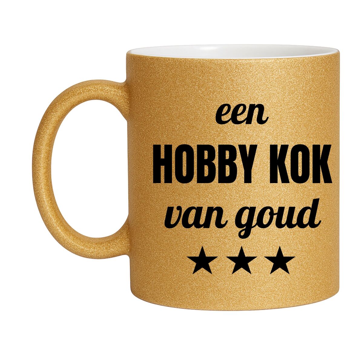 Gouden glitter mok! Voor een hobby kok van goud.