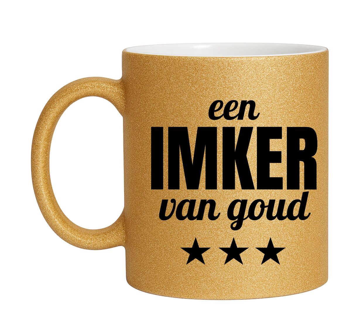 Gouden glitter mok! Voor een imker van goud.