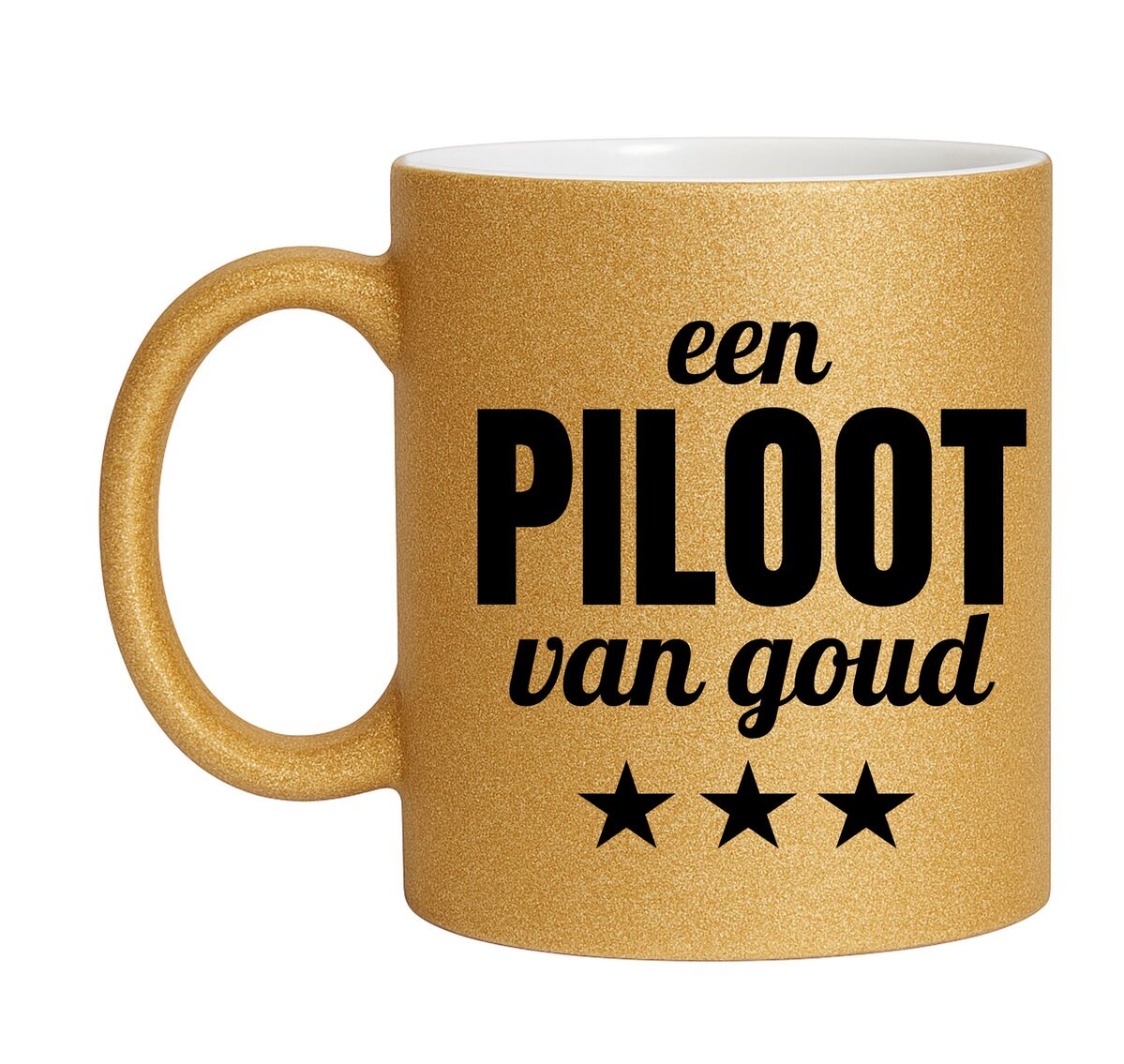 Gouden glitter mok! Voor een piloot van goud.