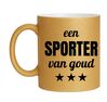 foto 1 Gouden glitter mok! Voor een sporter van goud.