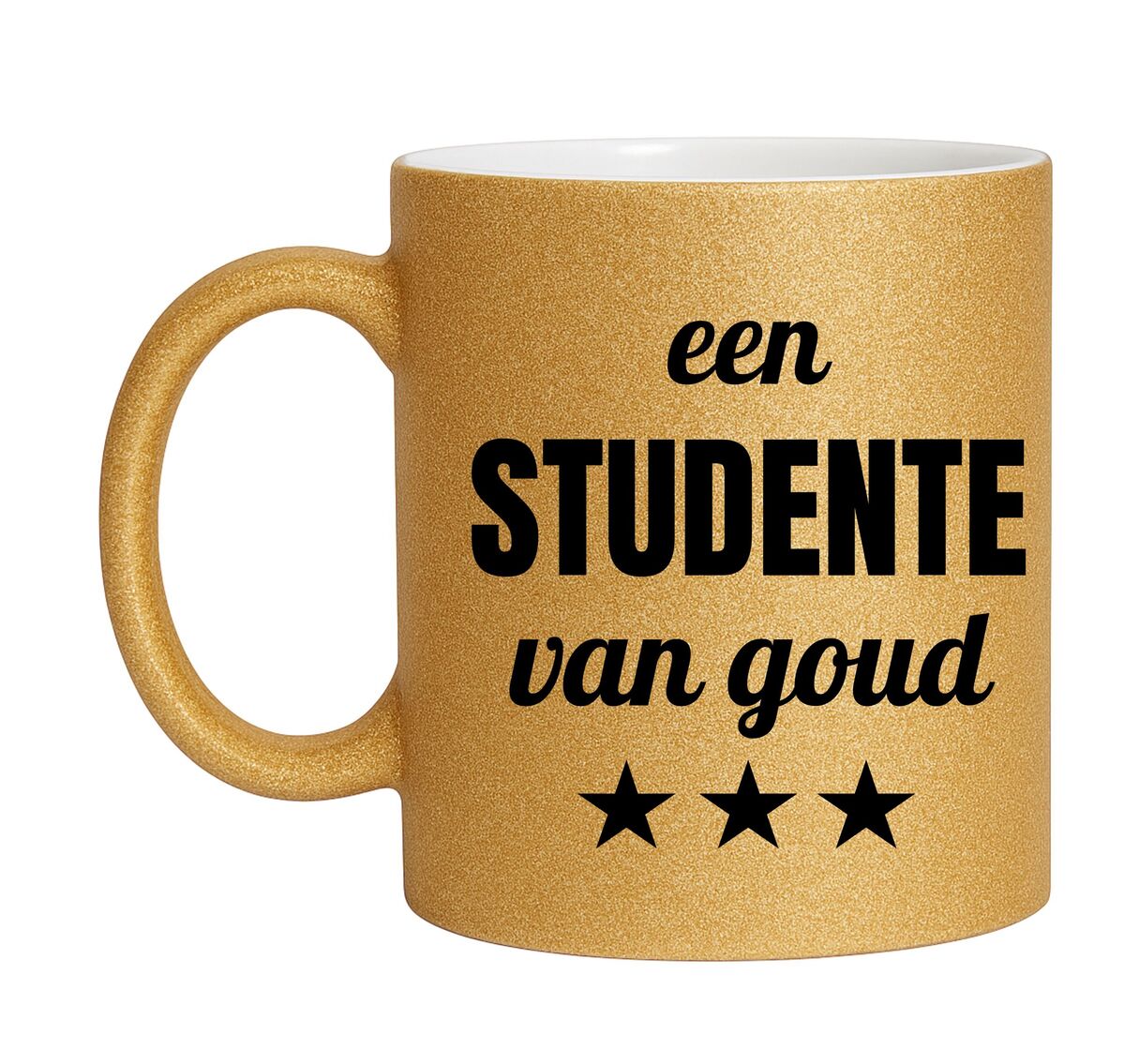 Gouden glitter mok! Voor een studente van goud.