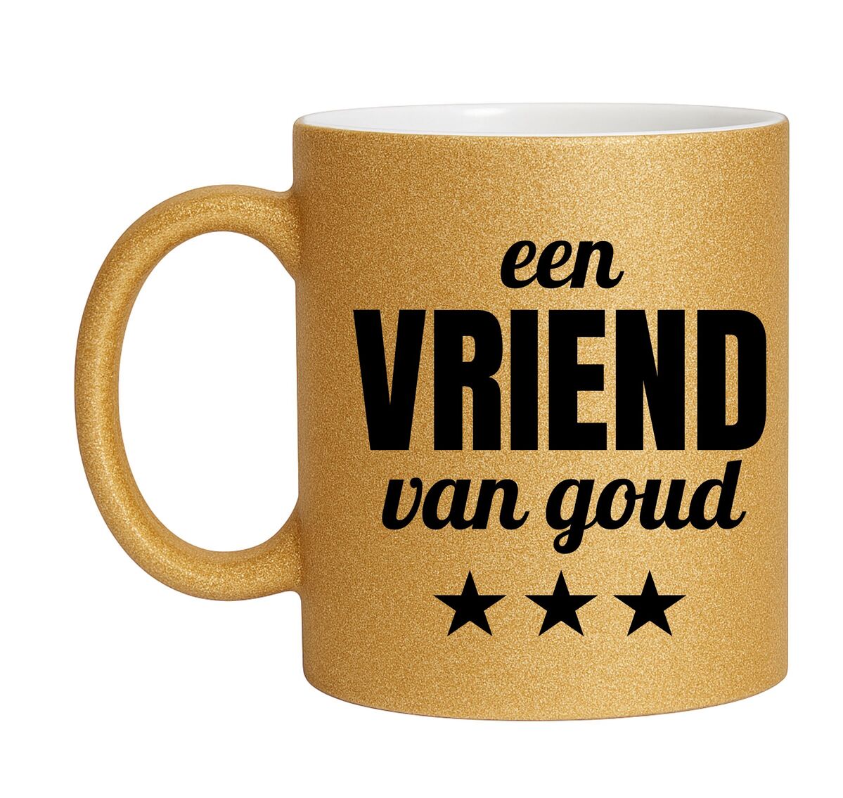 Gouden glitter mok! Voor een vriend van goud.