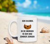 foto 2 Grappige mok met tekst een oliebol in de morgen is een dag zonder zorgen