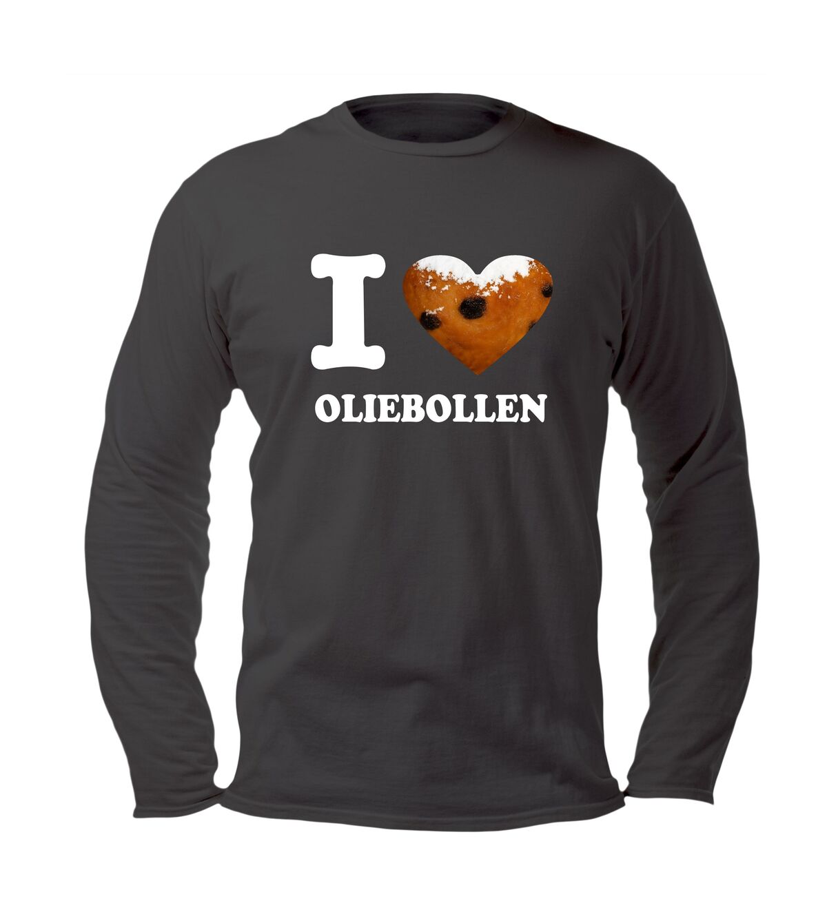 I love oliebollen shirt met oliebol print lange mouwen shirt
