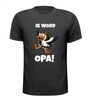 Ik word opa! ooievaar die uit T-shirt krijpt