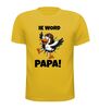 foto 8 Ik word papa! ooievaar die uit T-shirt krijpt