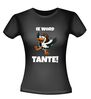 Ik word tante! ooievaar die uit T-shirt krijpt