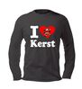 T-shirt I love kerst met kerstman Lange mouw