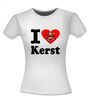foto 10 T-shirt I love kerst met kerstman