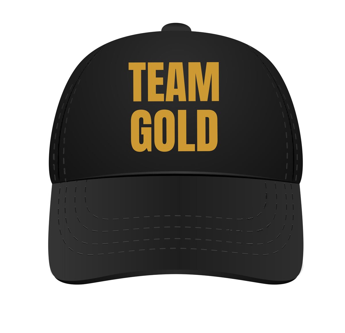 Team gold petje met gouden opdruk