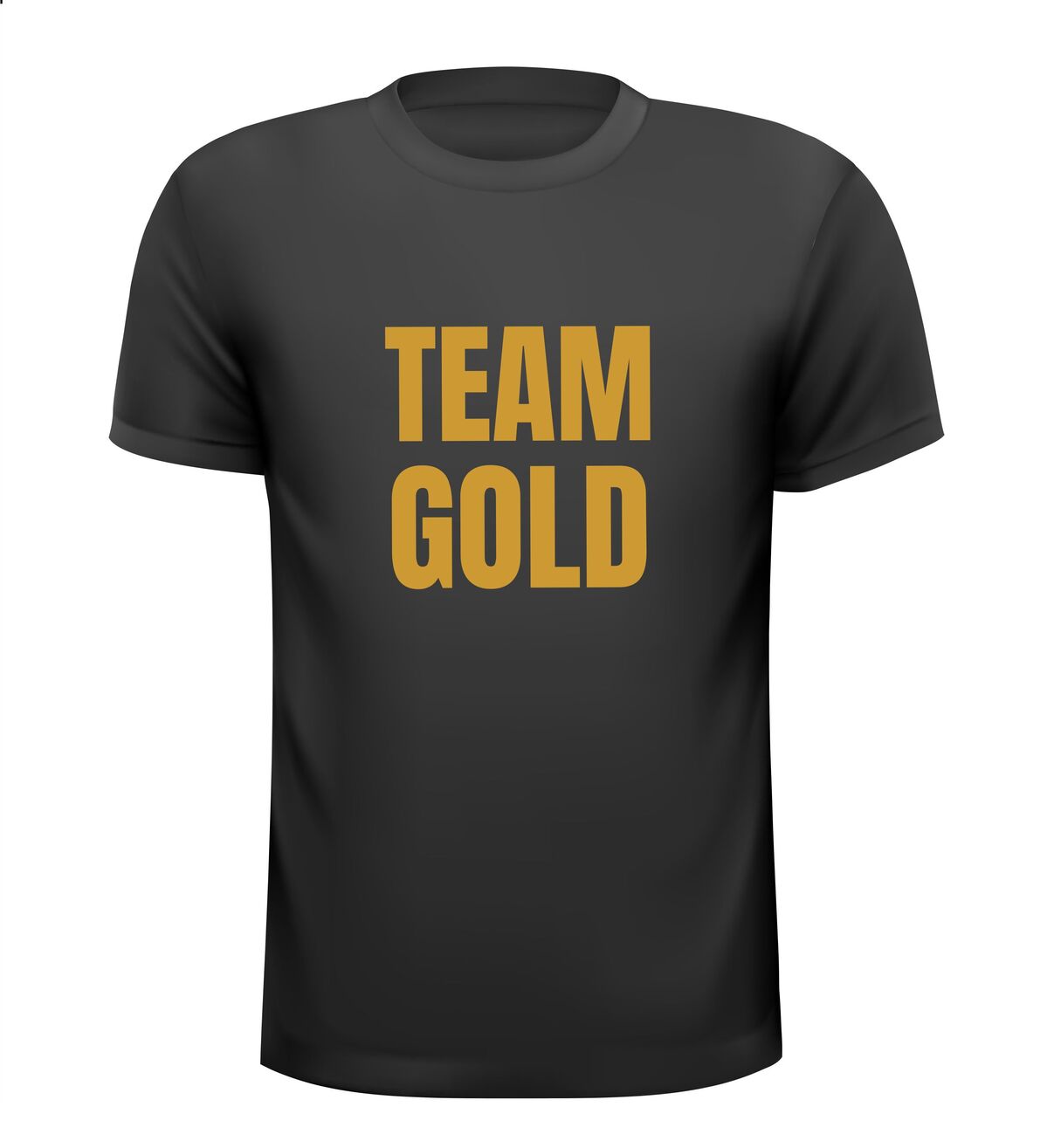 Team gold stijlvol t-shirt met gouden opdruk