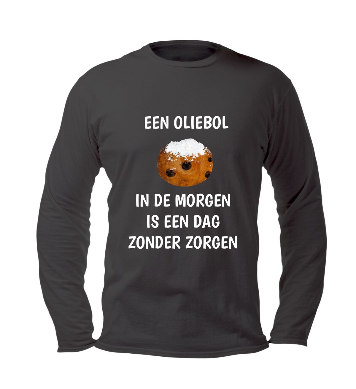 Unisex longsleeve een oliebol in de morgen is een dag zonder zorgen