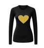foto 5 Unisex longsleeve met glitteren gouden hart shine in gold