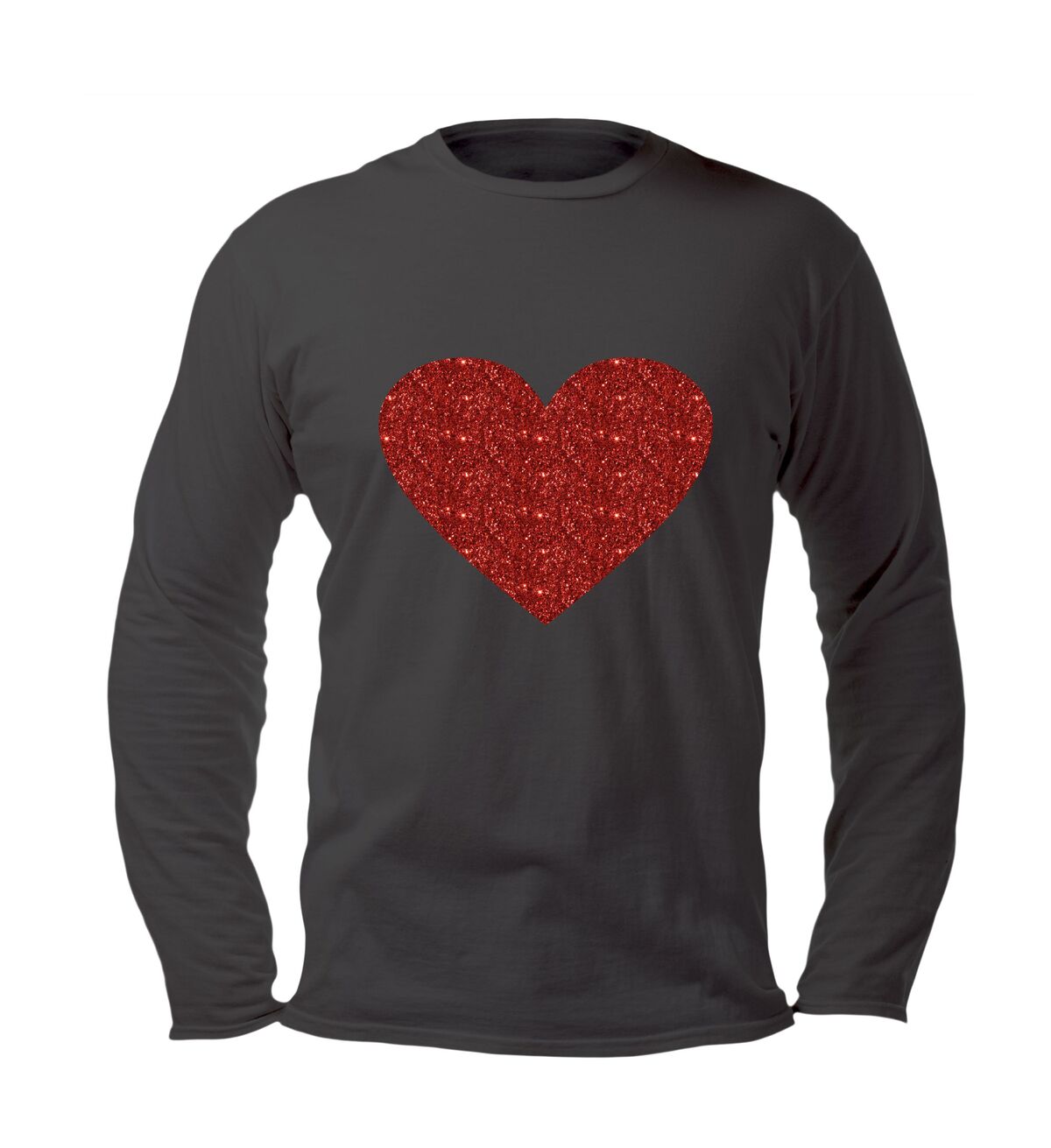 Unisex longsleeve met sprankelend rood hart