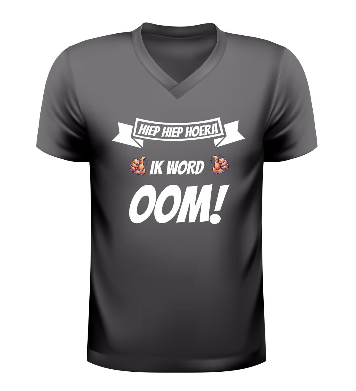 Aankondiging zwangerschap v-hals shirt hiep hiep hoera ik wordt oom