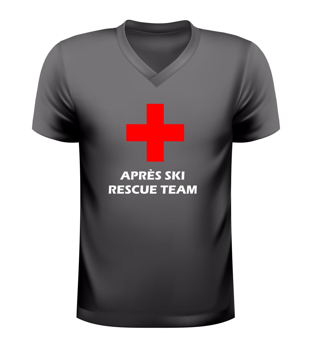 Après rescue team v-hals shirt voor dames en heren wintersport en après-ski