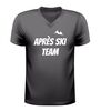 Après ski team v hals shirt dames en heren feestelijk wintersport t-shirt voor après ski en Themafeesten