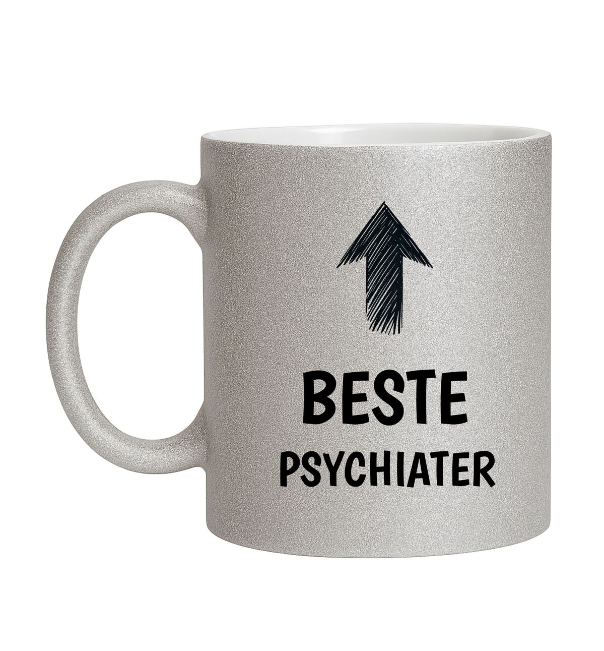 Beste psychiater mok zilveren glitter mok met tekst origineel cadeau