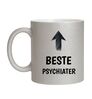 foto 1 Beste psychiater mok zilveren glitter mok met tekst origineel cadeau