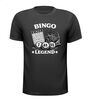 Bingo legend t-shirt grappig shirt met bingokaart en bingomolen