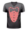 Brabant carnaval v-hals shirt smoking design rood wit geblokt