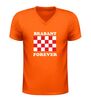 foto 3 Brabant forever v-hals t-shirt voor dames en heren iconisch rood wit geblokt vlak brabant trots