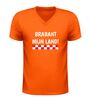 foto 3 Brabant mijn land shirt v-hals trots brabant  rood wit geblokt