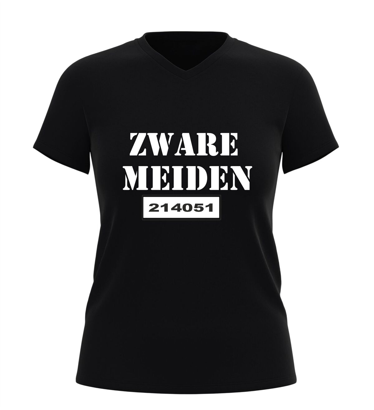 Carnaval v-hals shirt zware meiden met boeven nummer grappig feest shirt