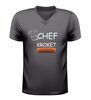 Chef kroket v hals shirt grappig food shirt met kroket print